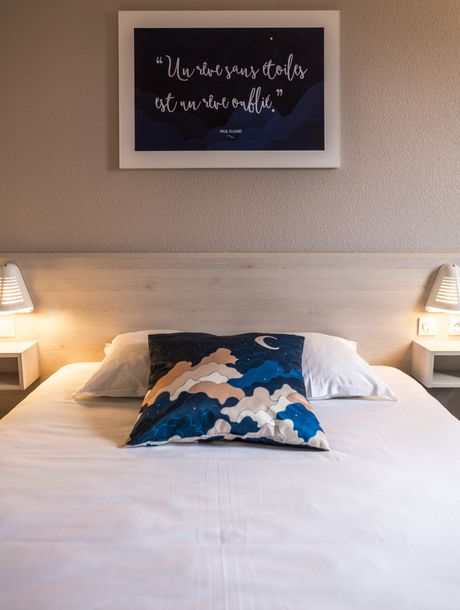 Lit chambre bleu